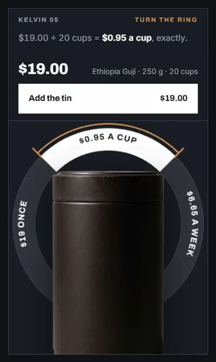 Drag the ring: what is printed on the tin turns around it.